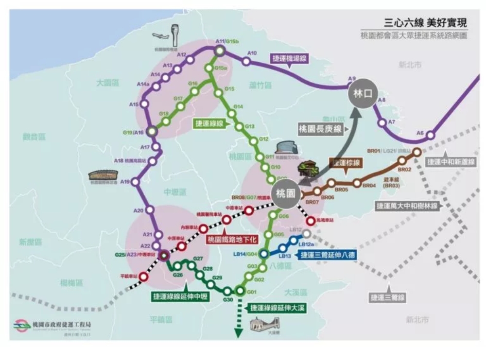 桃園捷運路網圖
